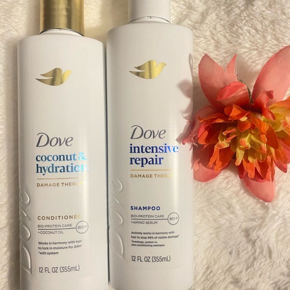 🛍️Dove Coconut & Hydration Conditioner - White & Gold